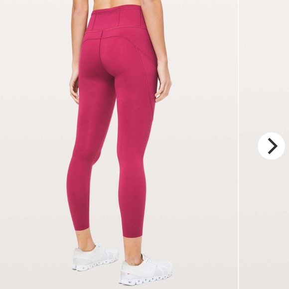 Lululemon Sz 4 Fast & Free 7/8 Tight II *Nulux 25" in Violet Red (dark hot pink) - Picture 4 of 16